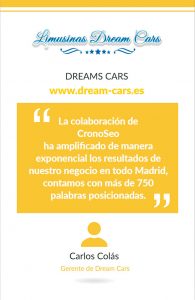 Opinión de Dreams Cars sobre Cronoseo